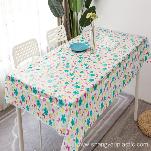 Floral coloring plastic peva table cover